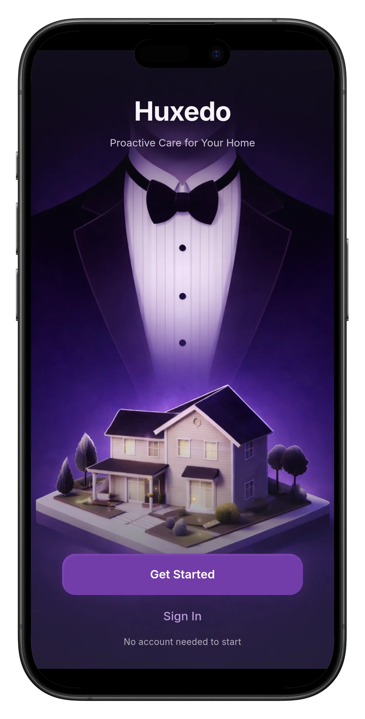The Huxedo app on a smartphone